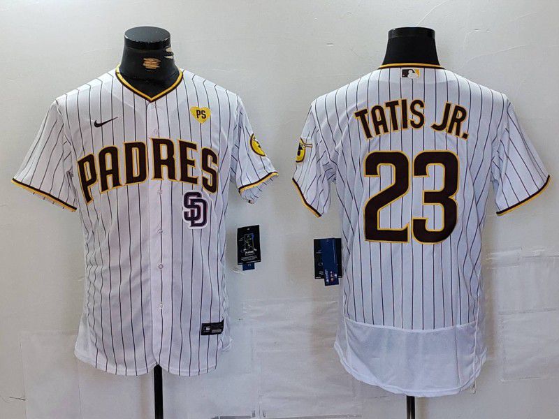 Men San Diego Padres #23 Tatis JR White stripe Elite 2024 Nike MLB Jersey style 3->san diego padres->MLB Jersey